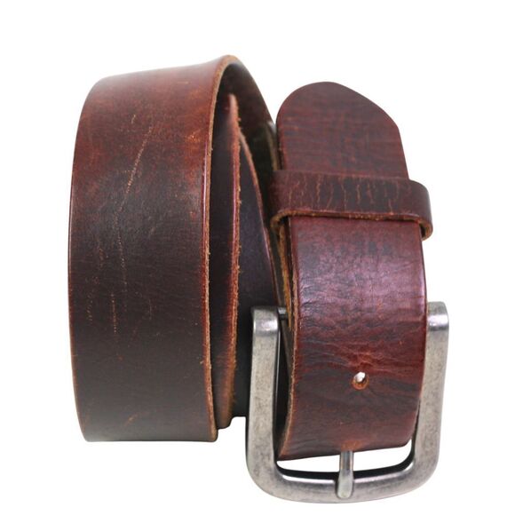 CLASSIC SADDLE BROWN GENUINE LEATHER 1 3/8"Wd CASUAL DRESS MEN'S BELT Sz 40 (R41 - Picture 1 of 11